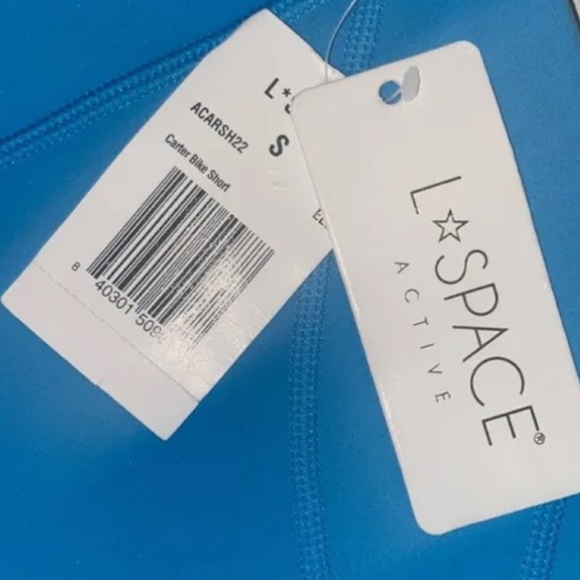 L*SPACE Cornflower Blue biker shorts nwt! - Picture 4 of 5